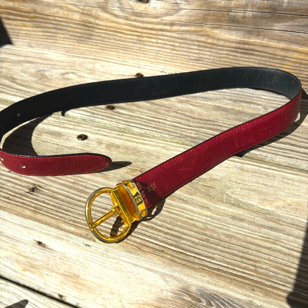 MOVING SALE Gucci Vintage reversible red/black belt- small -28”